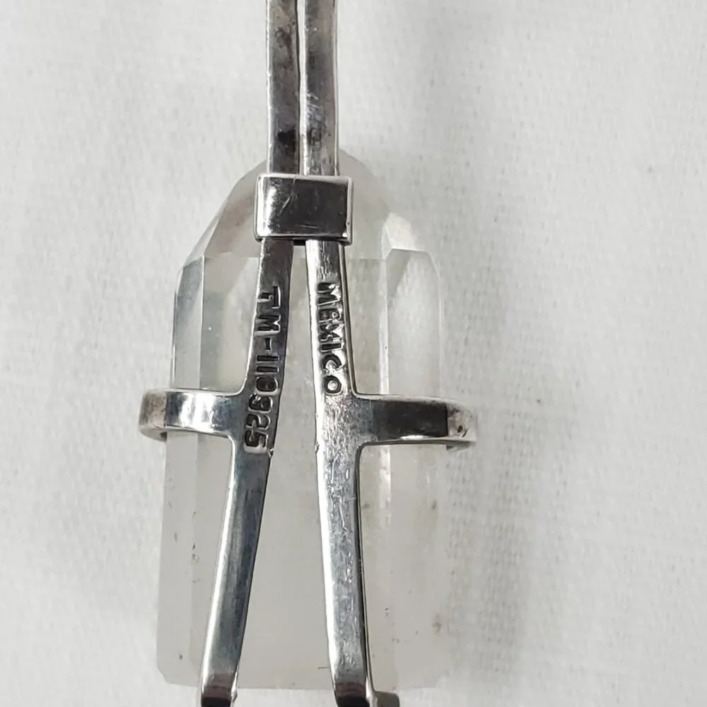 Gorgeous Large Crystal Quartz Pendant W/Sterling Silver 925 Crystal Holder - Picture 3 of 8